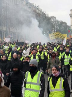 Manifestantes en París