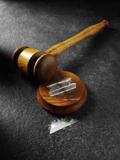 Narcóticos aplastados con un martillo y un mazo