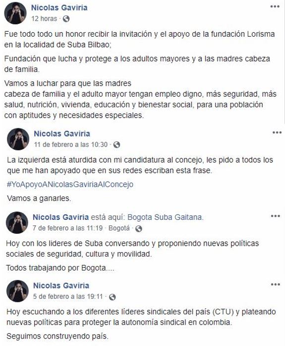Publicación Nicolás Gaviria