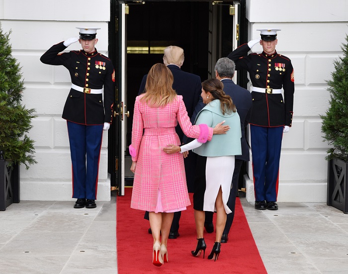 Donald Trump, presidente de Estados Unidos, su pareja Melania Trump, e Iván Duque, presidente de Colombia, y su esposa María Juliana Ruiz.