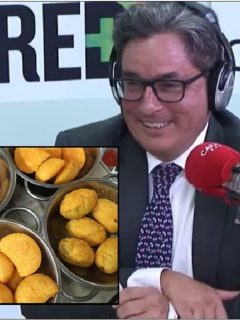 Alberto Carrasquilla y empanadas