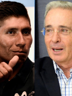 Nairo Quintana y Álvaro Uribe
