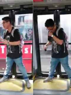 Cantante en Transmilenio