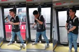 Cantante en Transmilenio