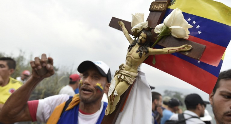 Venezolanos en la frontera.
