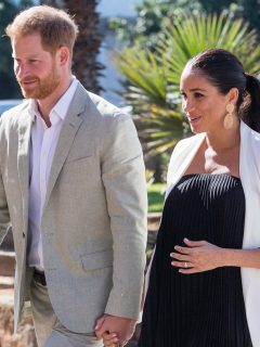 El príncipe Harry con su esposa Meghan Markle.
