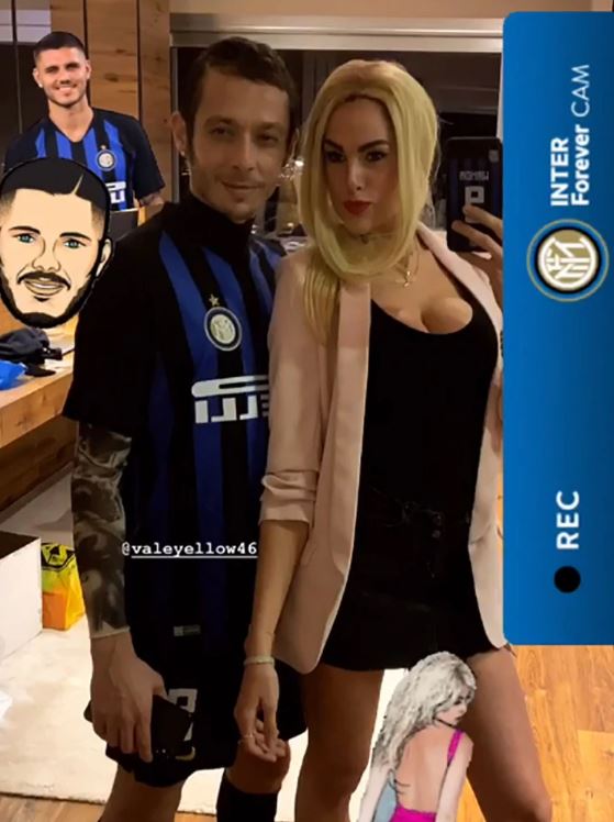 Rossi disfrazado de ICardi Rossi disfrazado de ICardi