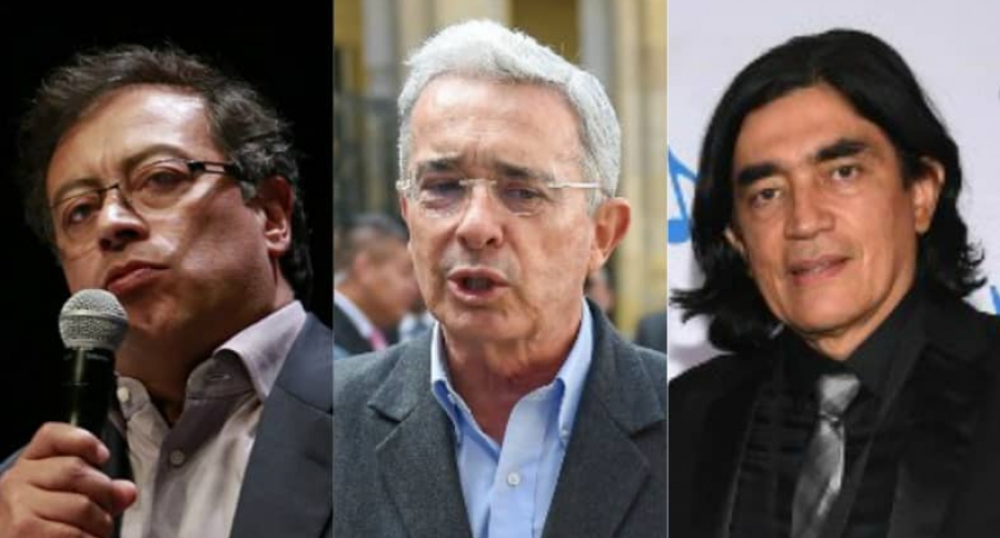 Gustavo Petro, Álvaro Uribe y Gustavo Bolívar