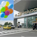 Globo de helio en aeropuerto El Dorado