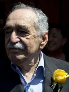 Gabriel García Márquez y logo Netflix