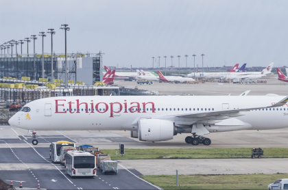 Avión de Ethiopian Airlines en China (imagen de archivo)