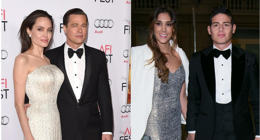 Angelina Jolie y Brad Pitt, actores; y Daniela Ospina, modelo, y James Rodríguez, futbolista.