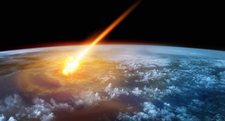 Un meteoro entra a la atmósfera terrestre (ilustración)