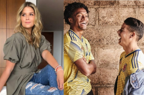 Andrea Guerrero, Juan Guillermo Cuadrado y James Rodríguez