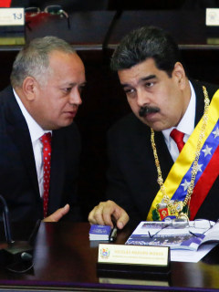 Diosdado Cabello y Nicolás Maduro