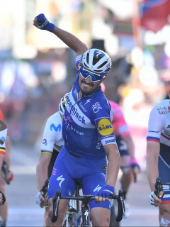 Julian Alaphilippe celebrando