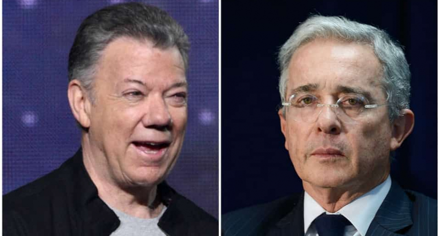 Juan Manuel Santos y Álvaro Uribe