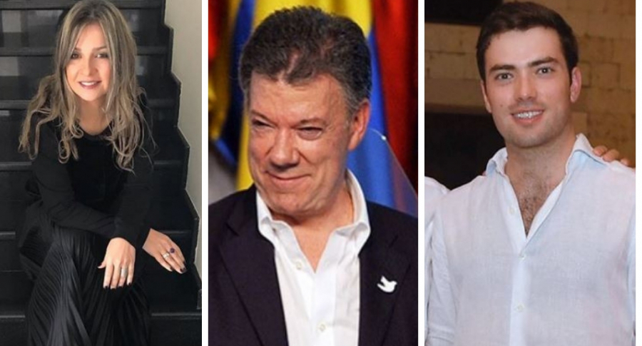 Vicky Dávila, Juan Manuel Santos y Esteban Santos