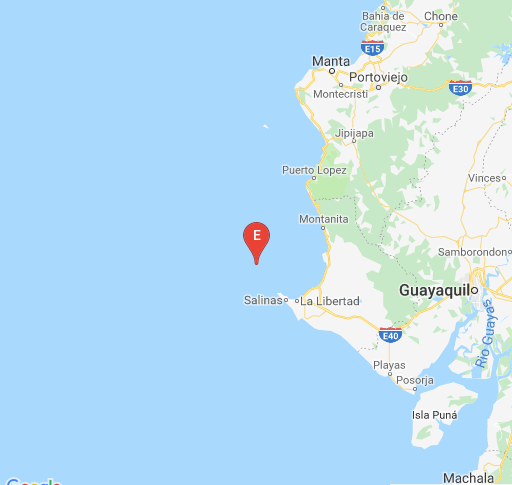 Epicentro del temblor en Ecuador