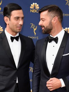 El cantante Ricky Martin con su esposo Jwan Yosef.