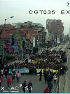 Manifestación de estudiantes del Sena por la carrera Séptima