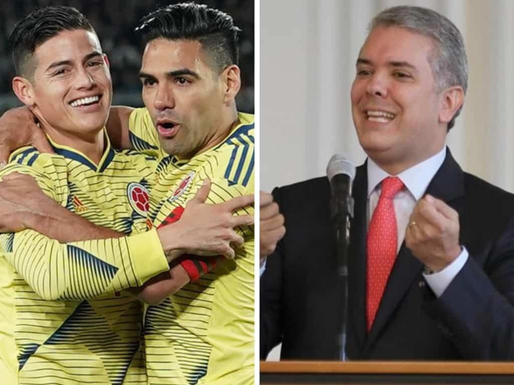 James Rodríguez, Radamel Falcao e Iván Duque