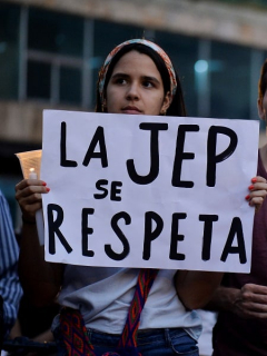 Protestas a favor de la JEP