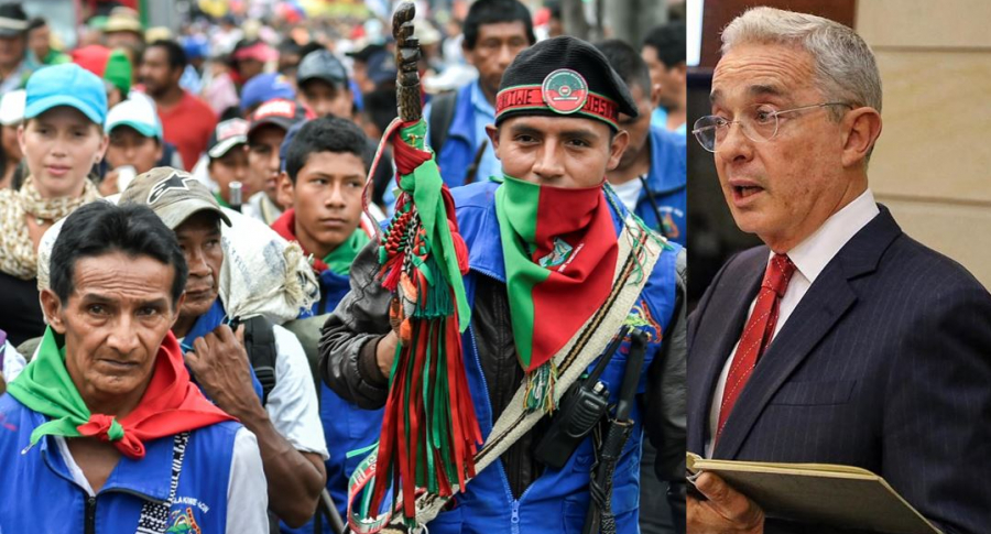 Indígenas y Álvaro Uribe