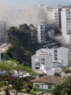 Incendio en edificio en Manizales
