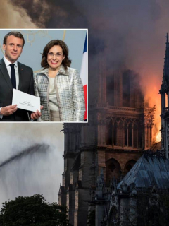 Viviane Morales, Emmanuele Macron y catedral de Notre Dame