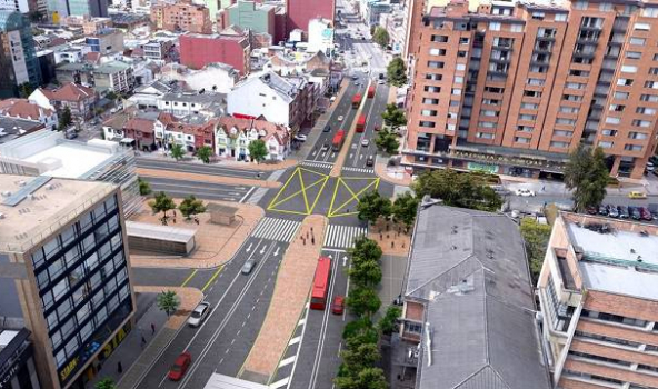 Render Transmilenio carrera Séptima
