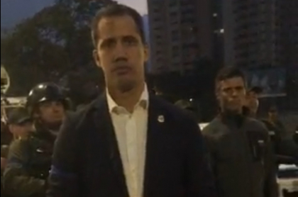 Juan Guaidó y Leopoldo López en La Carlota