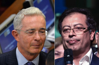 Álvaro Uribe y Gustavo Petro, senadores.
