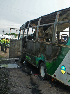 Bus en el que fallecieron 33 niños en Fundación