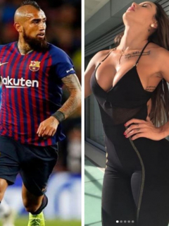 Arturo Vidal y Sonia Isaza, modelo colombiana