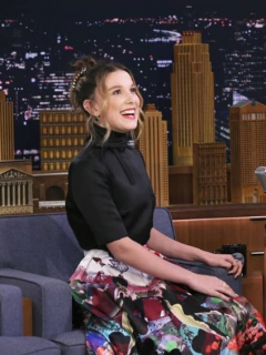 Millie Bobby Brown y Jimmy Fallon
