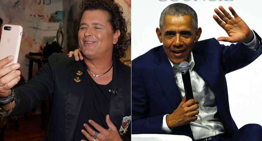 Carlos Vives, cantante, y Barack Obaman, expresidente de Estados Unidos.