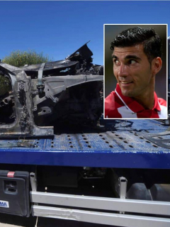 Vehículo accidentado y José Antonio Reyes