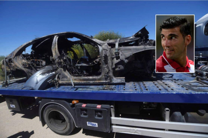 Vehículo accidentado y José Antonio Reyes