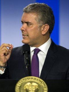 Angelina Jolie, actriz, e Iván Duque, presidente de Colombia.