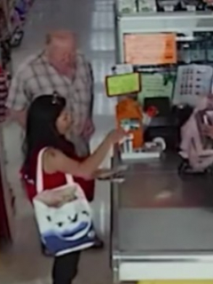 Hombre robando en supermercado.
