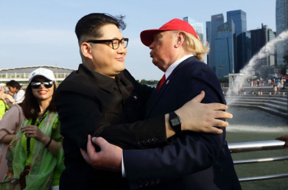 Imitadores de Kim Jong-un y Donald Trump