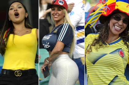 Hinchas de Colombia y Argentina
