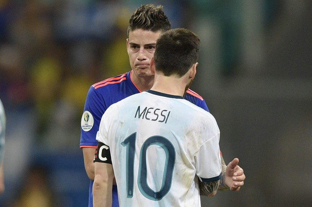 James Rodríguez y Lionel Messi James Rodríguez y Lionel Messi