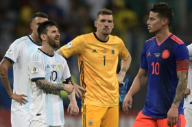 James Rodríguez y Lionel Messi
