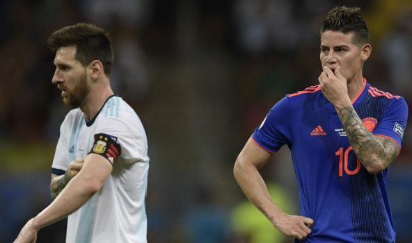 Lionel Messi y James Rodríguez