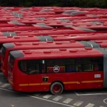 Buses de Transmilenio.
