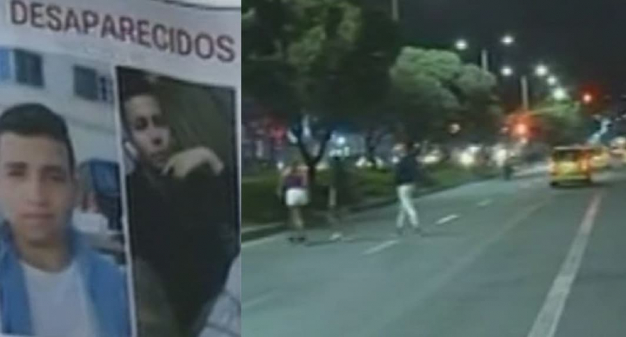 Jairo Sebastián Doncel y José Miguel Doncel desaparecidos en la Avenida Primero de mayo. Captura de pantalla Noticias Caracol.
