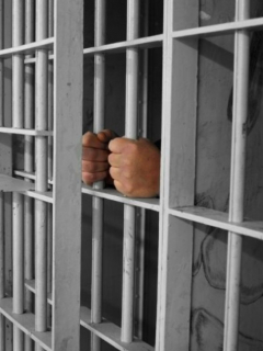 Hombre espera a su dueño, encarcelado.
