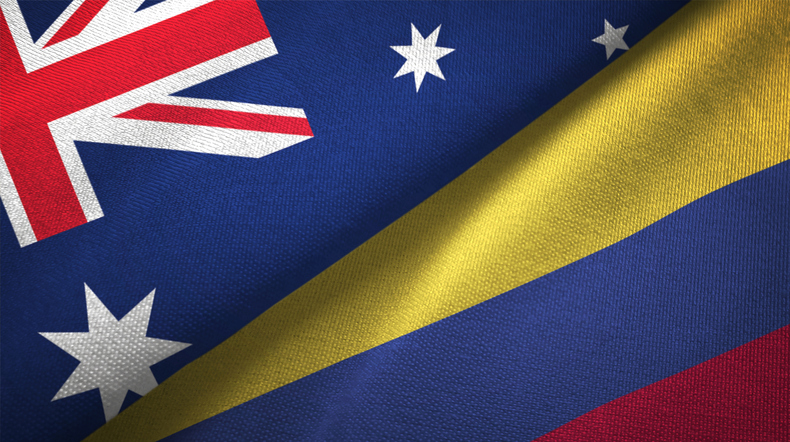 Banderas de Australia y Colombia